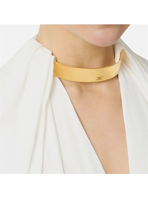 GEORGETTE BLOUSE WITH JEWEL DETAIL ELISABETTA FRANCHI | CA12961E2360 avorio